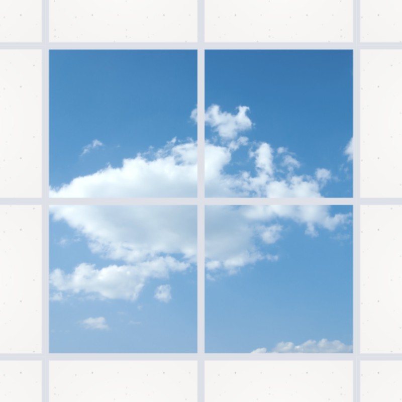 Îlot 4 dalles LED — Plafond lumineux 120×120 cm